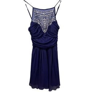 B. Darlin Formal Dress Beaded Halter Neckline Strappy 9/10 Homecoming Prom- Read